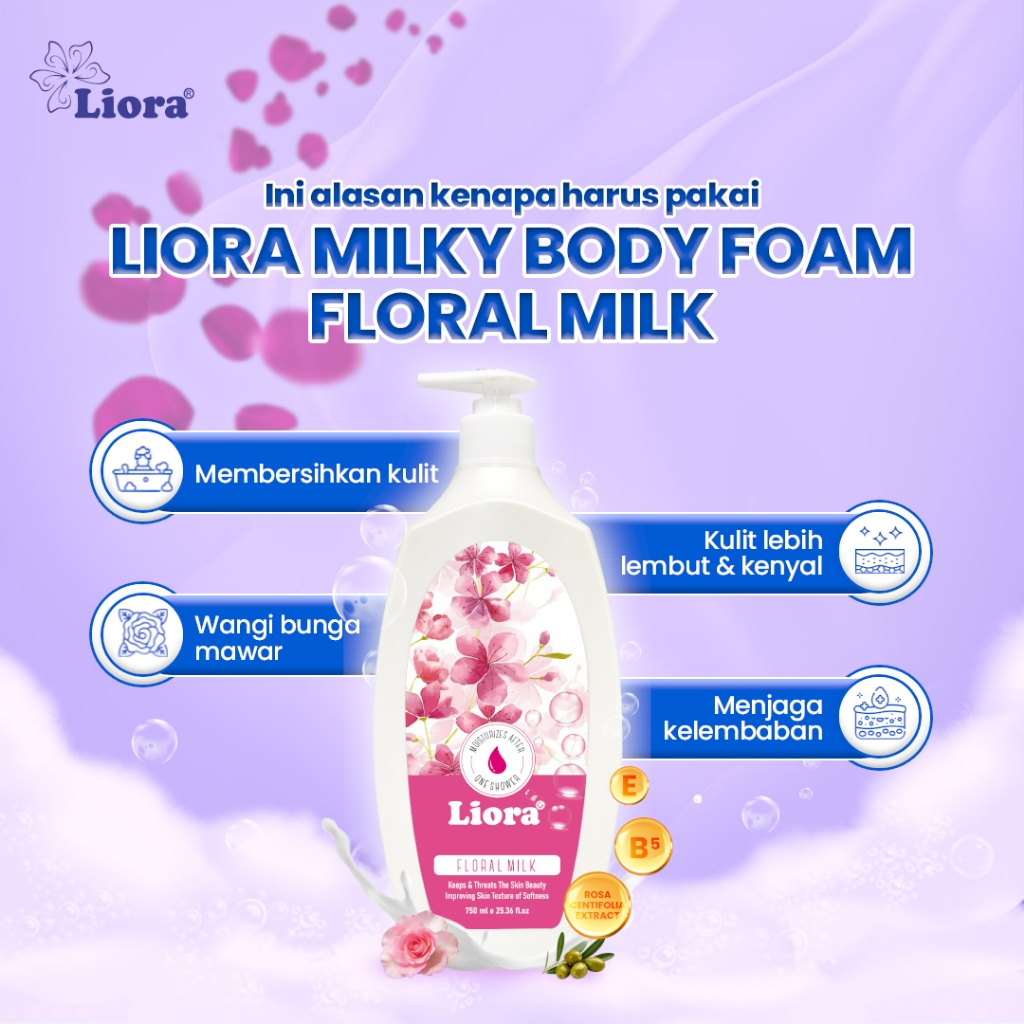 LIORA Milky Body Foam (Floral Milk) - 750ML - Image 3