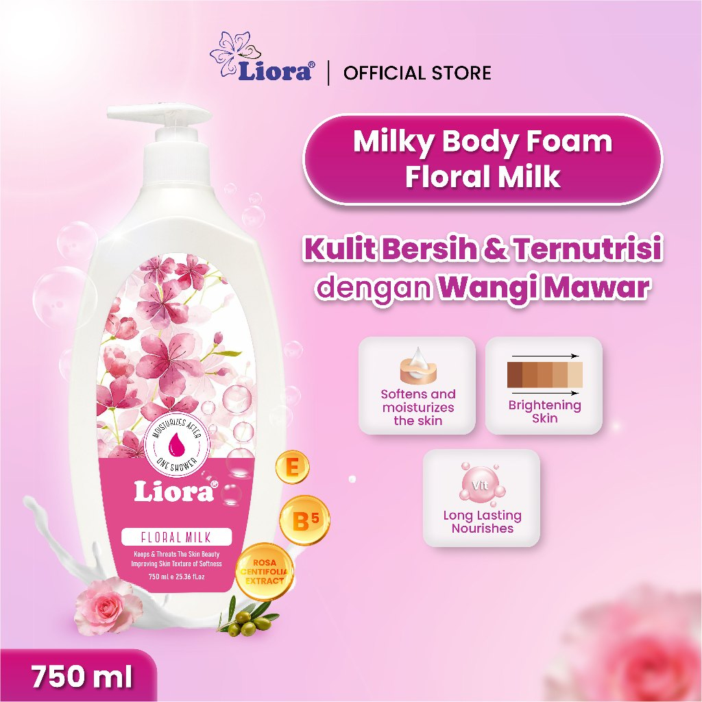 LIORA Milky Body Foam (Floral Milk) - 750ML - Image 2