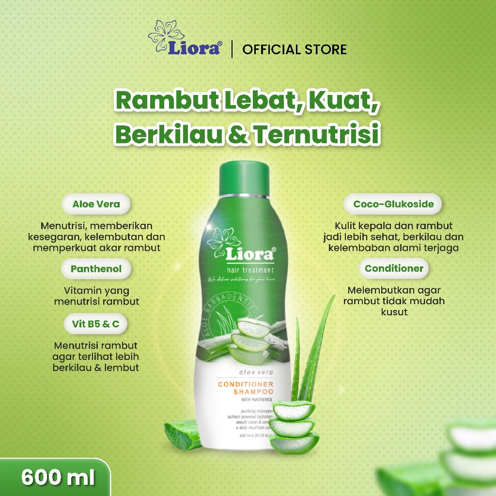 LIORA Natural Shampoo (Aloe Vera) 600ML
