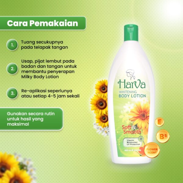 HARVA Whitening Body Lotion (Green) 600ML - Image 2