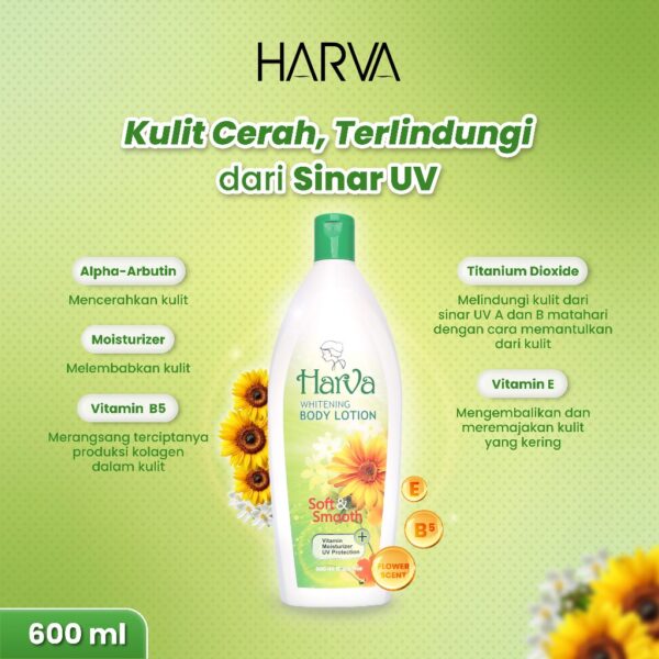HARVA Whitening Body Lotion (Green) 600ML - Image 4