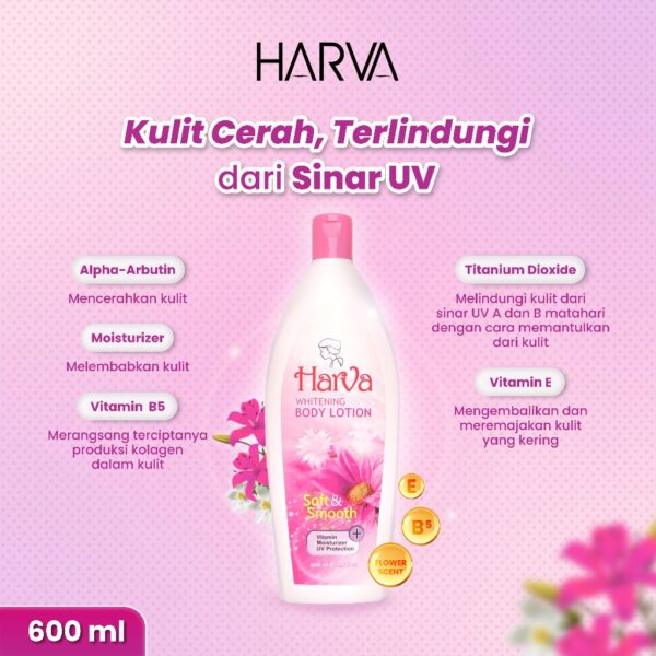 HARVA Whitening Body Lotion (Pink) 600ML - Image 2