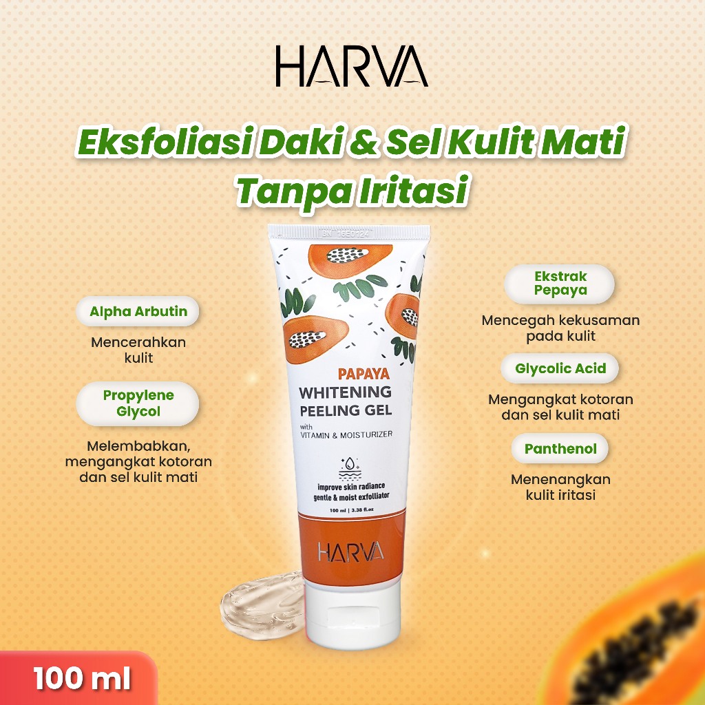 HARVA Whitening Peeling Gel (Bengkoang & Papaya) 100ML - Image 2