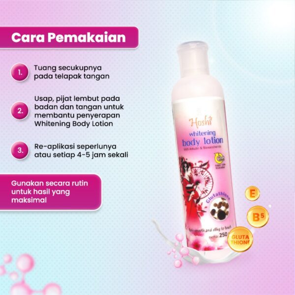 HOSHI Whitening Body Lotion (Glutathione) - 250ML - Image 4