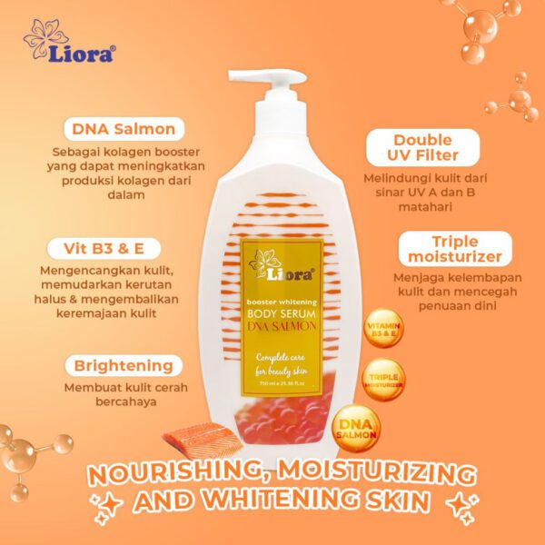 LIORA Booster Whitening Body Serum (DNA Salmon) - 750ML - Image 3