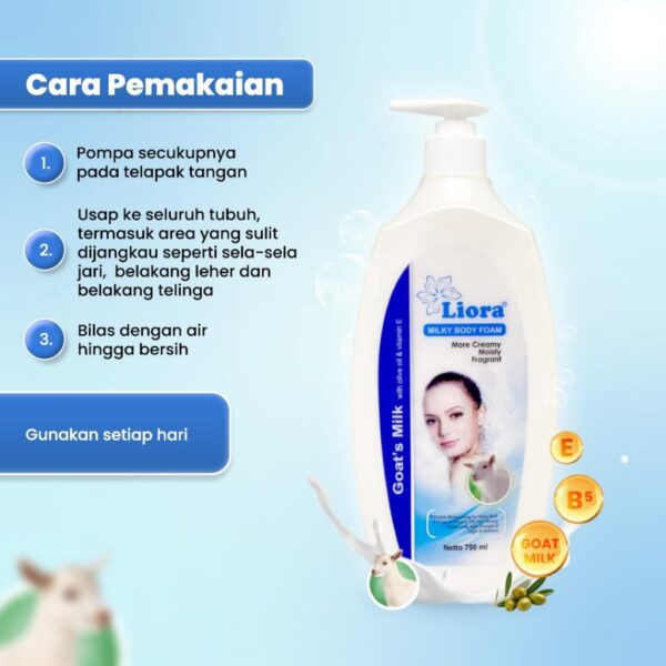 LIORA Milky Body Foam (Goat’s Milk) - 750ML - Image 6