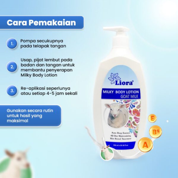 LIORA Milky Body Lotion (Goat Milk) 750ML - Image 3