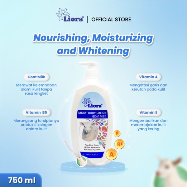 LIORA Milky Body Lotion (Goat Milk) 750ML - Image 4