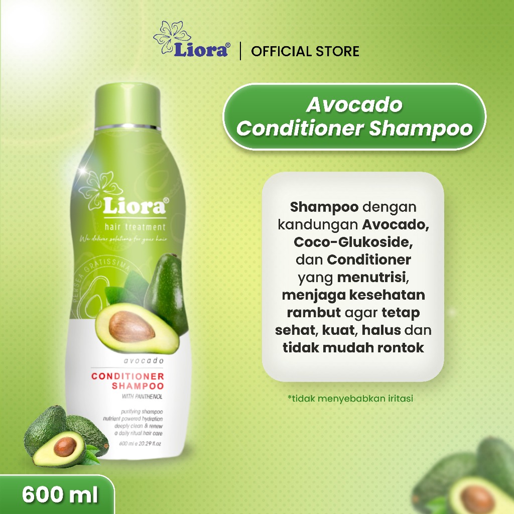 LIORA Natural Shampoo (Avocado) 600ML - Image 4