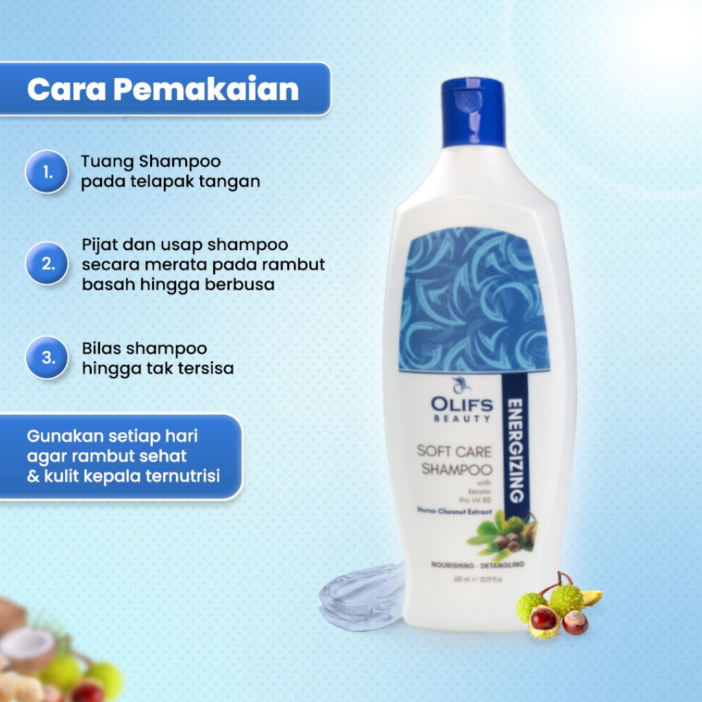 OLIF Soft Care Shampoo (Energizing) 600ML - Image 2