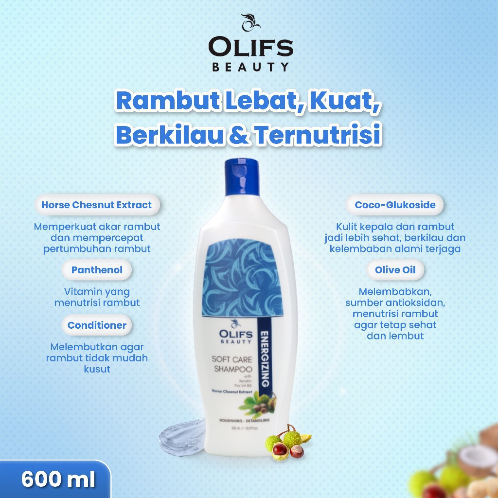 OLIF Soft Care Shampoo (Energizing) 600ML - Image 5