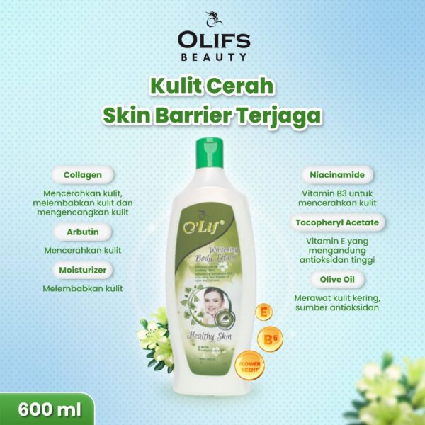 OLIF Whitening Body Lotion (Healthy Skin) 600ML - Image 3