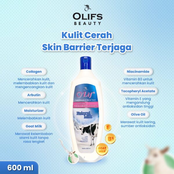 OLIF Whitening Milky Body Lotion (Natural Milk) 600ML - Image 4