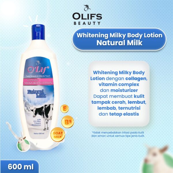 OLIF Whitening Milky Body Lotion (Natural Milk) 600ML - Image 3