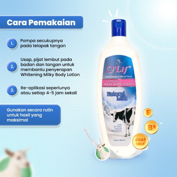 OLIF Whitening Milky Body Lotion (Natural Milk) 600ML - Image 2