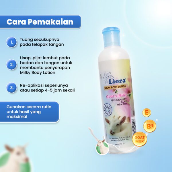 LIORA Milky Body Lotion (Goat’s Milk) 250ML - Image 3