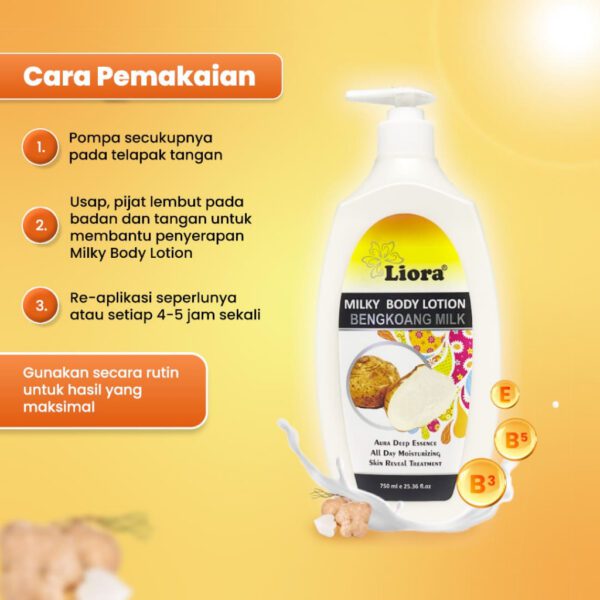 LIORA Milky Body Lotion (Bengkoang Milk) - 750ML - Image 4