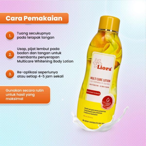 LIORA Whitening Body Lotion (Yellow) 600ML - Image 5