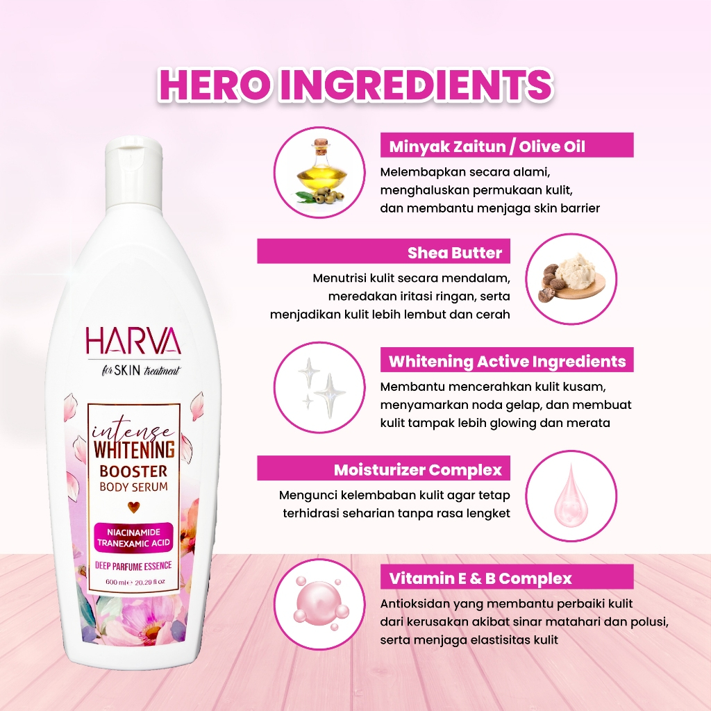 HARVA Intense Whitening & Hydration Booster Body Serum 600ml - Image 2